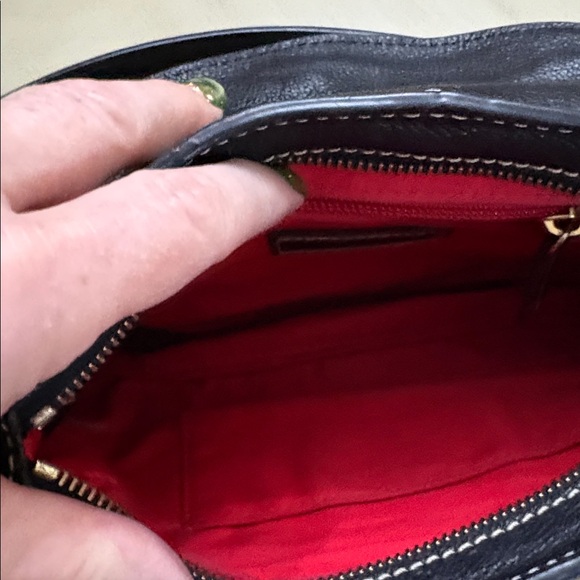 Black Leather Dooney and Bourke Shoulder Bag - Picture 7 of 9